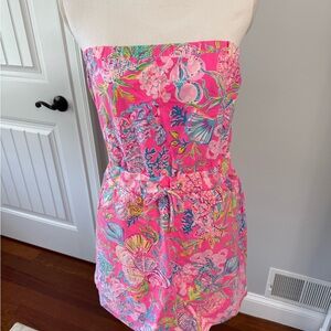 Lilly Pulitzer Strapless Pink Floral Dress